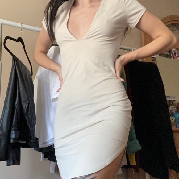 Light Beige Suede Dress - Picture 2 of 8